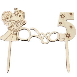Cake Topper Frozen Elsa – Προσωποποιημένος Ξύλινος Στολισμός Τούρτας